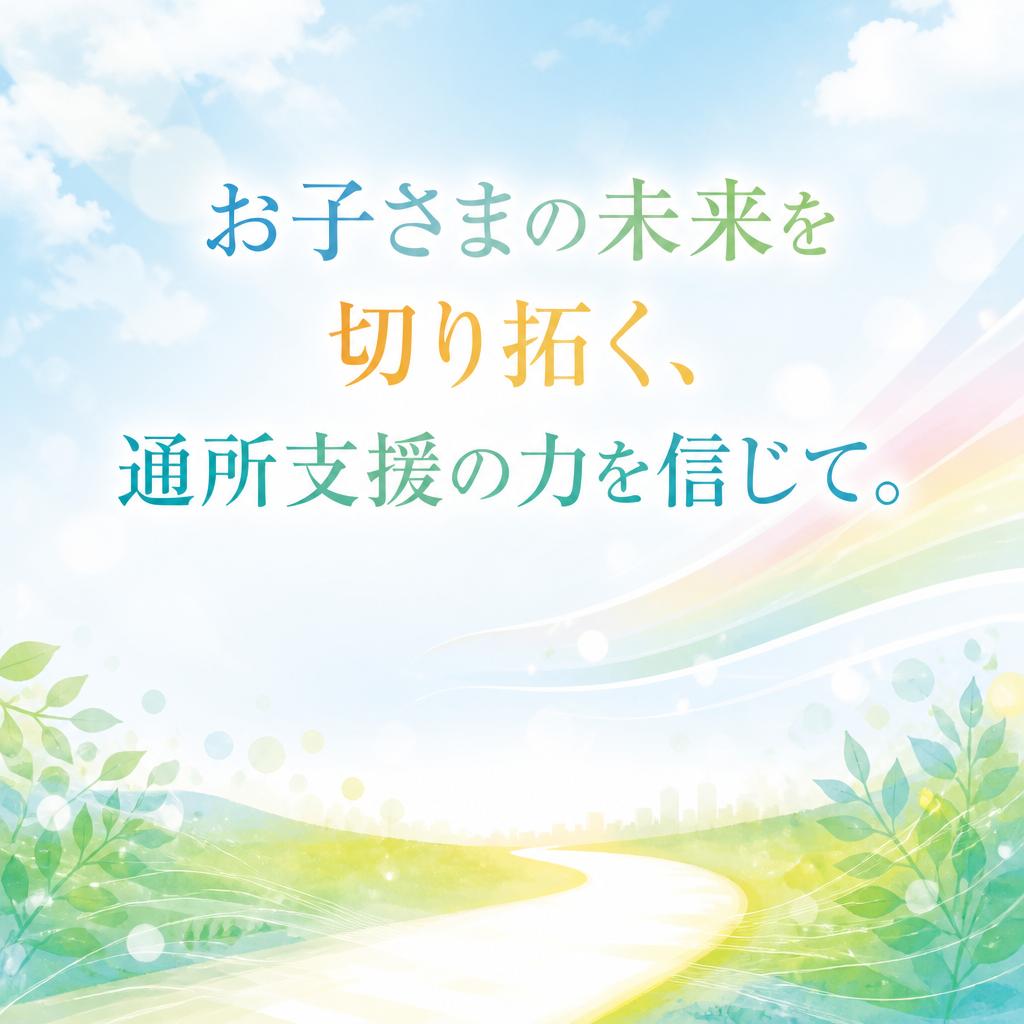 お子さまの未来を切り拓く、通所支援の力を信じて。