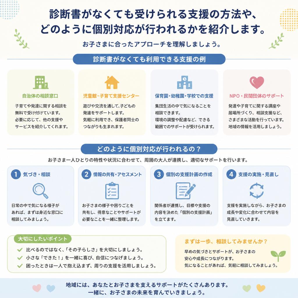 診断書なしでも受けられるサポート