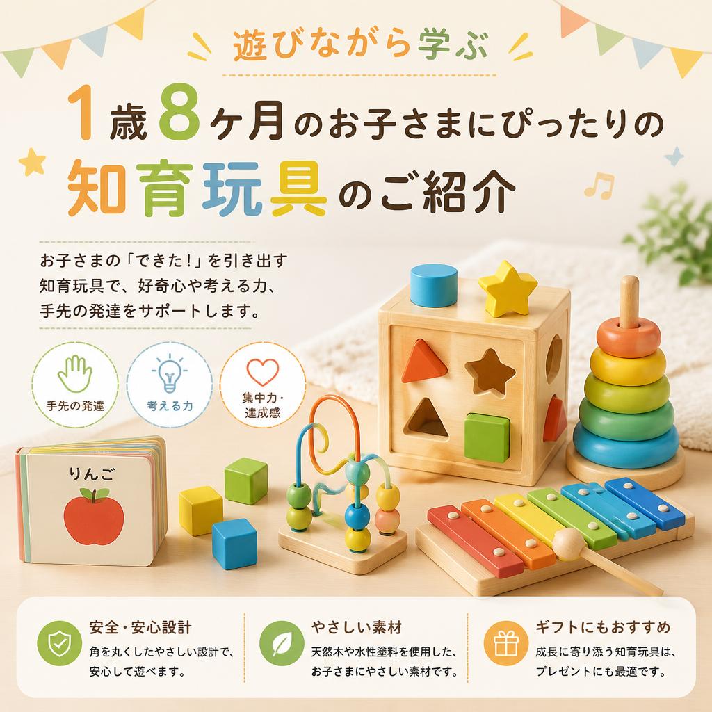 遊びながら学ぶ — 1歳8ヶ月のお子さまにぴったりの知育玩具のご紹介