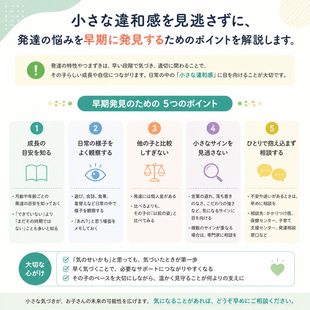 発達の悩みを早期に発見する方法